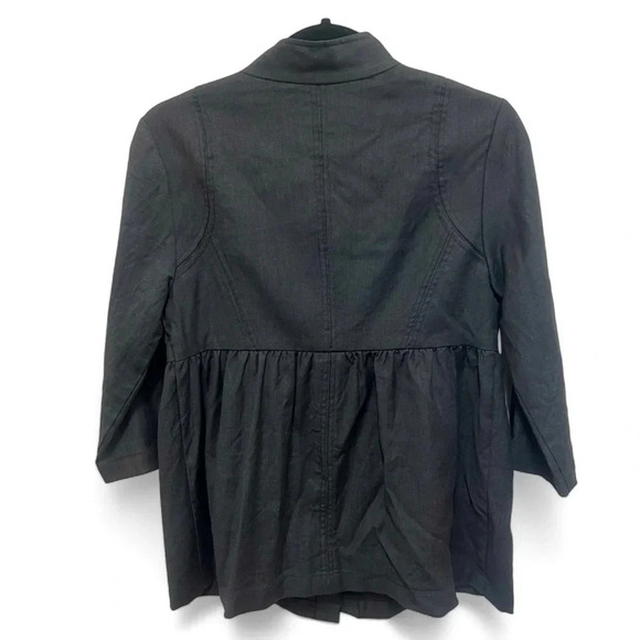 YANSI FUGEL Size 6 Wool Jacket Swing Coat Dark Gray w/collar & button closure - Picture 2 of 8